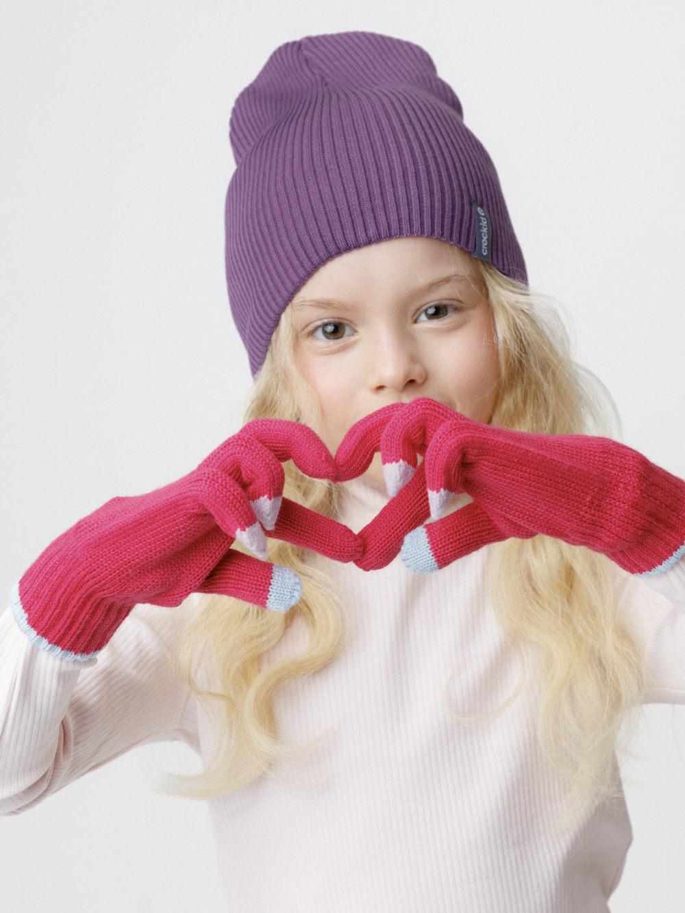 Шапка для девочки, артикул: КВ 20429, цвет: светло-розовый, фото 3