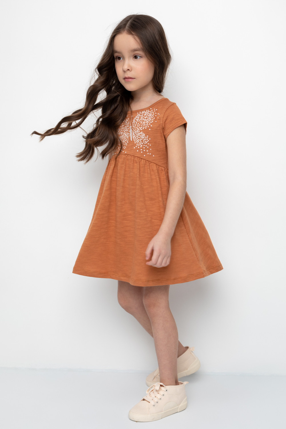 Платье для девочки, артикул: К 5732, цвет: коричневый, фото 3