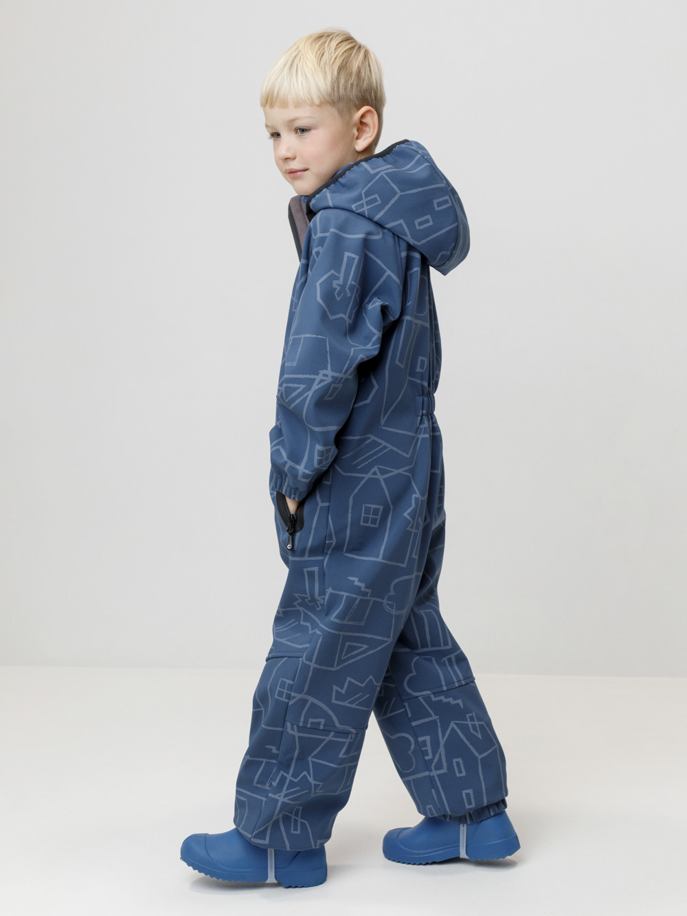 Комбинезоны утепленные для мальчика, артикул: ВК 60135/н/4 ГР, цвет: синий, фото 3