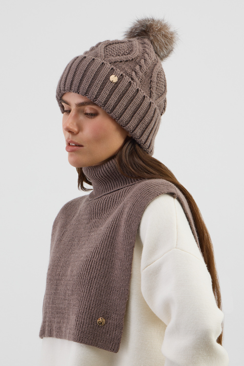 Манишки женские для мам, артикул: ЕВ 28009/ш, цвет: коричневый, фото 3