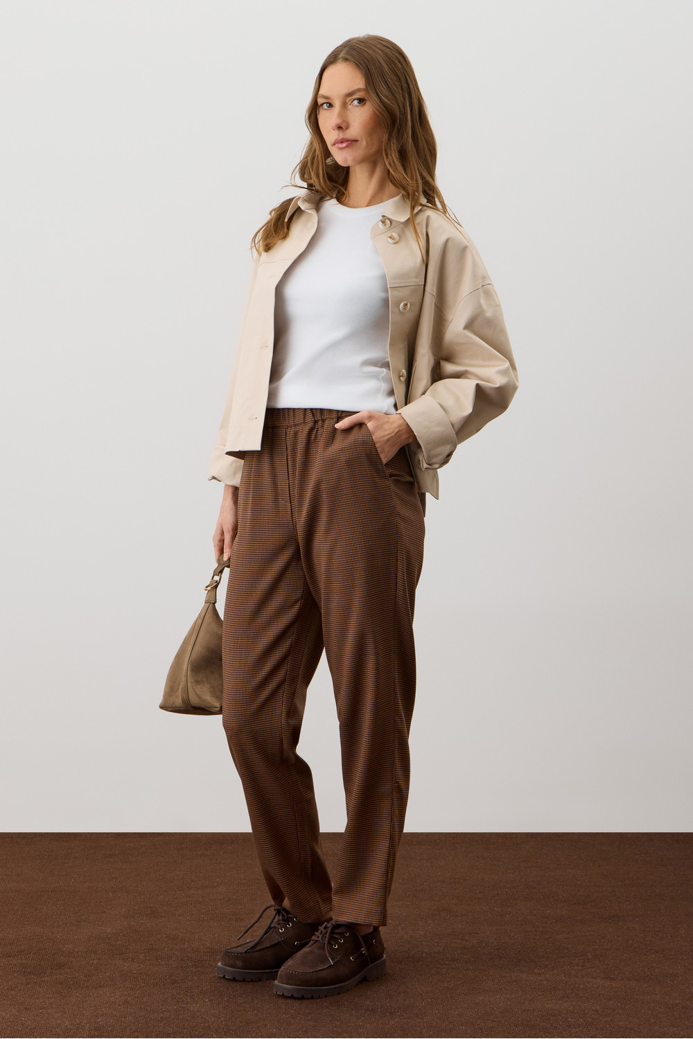 Брюки женские для мам, артикул: ЕТ 40022, цвет: коричневый, фото 3