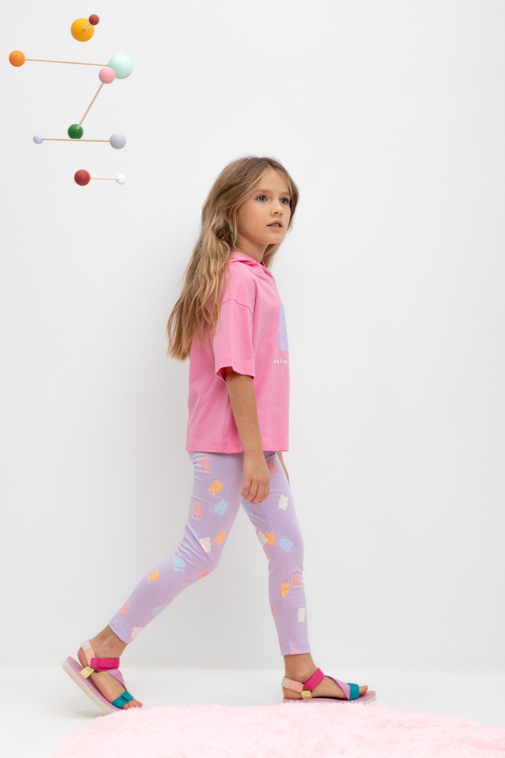 Лосины для девочки, артикул: КР 4074, цвет: фиолетовый, фото 3