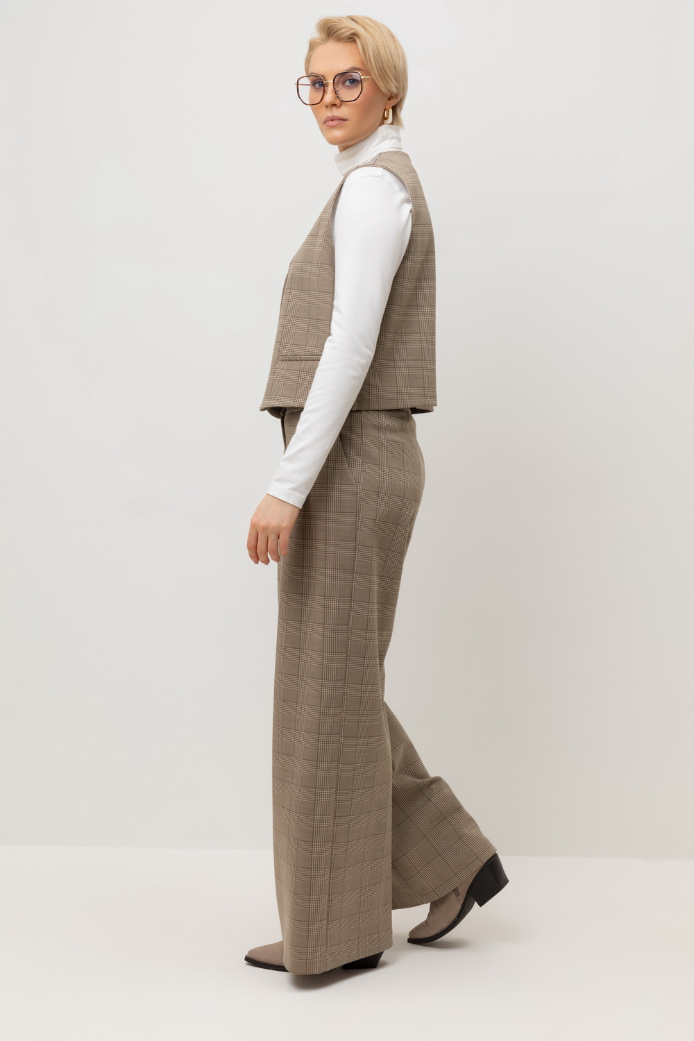 Брюки женские для мам, артикул: ЕВТ 4160, цвет: бежевый, фото 3