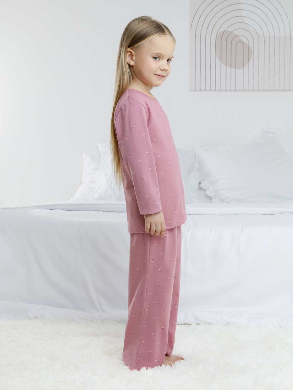Пижама для девочки, артикул: К 1622, цвет: розовый, фото 3
