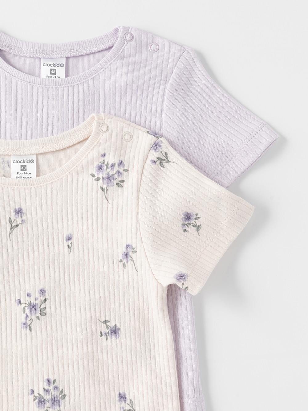 Футболка для новорожденных, артикул: К 302521-2уп, цвет: фиолетовый, фото 3