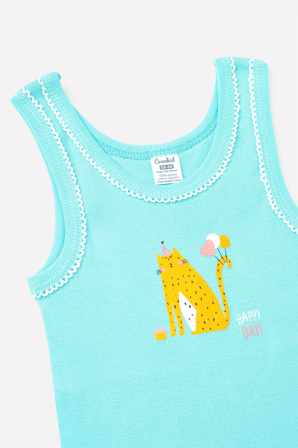 Майки бесшовные для девочки, артикул: К 1066, цвет: бирюзовый, фото 3