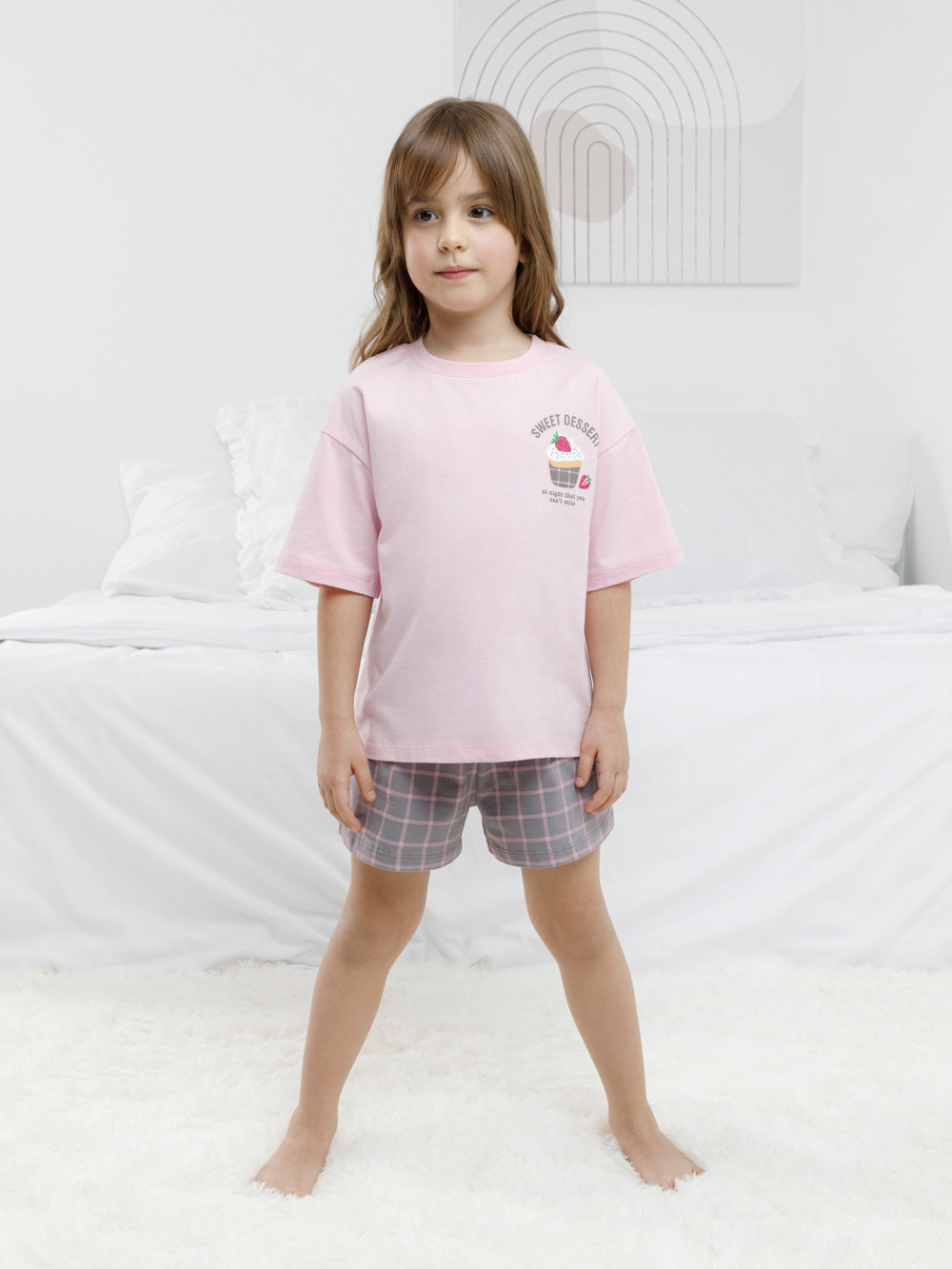 Пижама для девочки, артикул: МП 1658, цвет: светло-розовый, фото 3