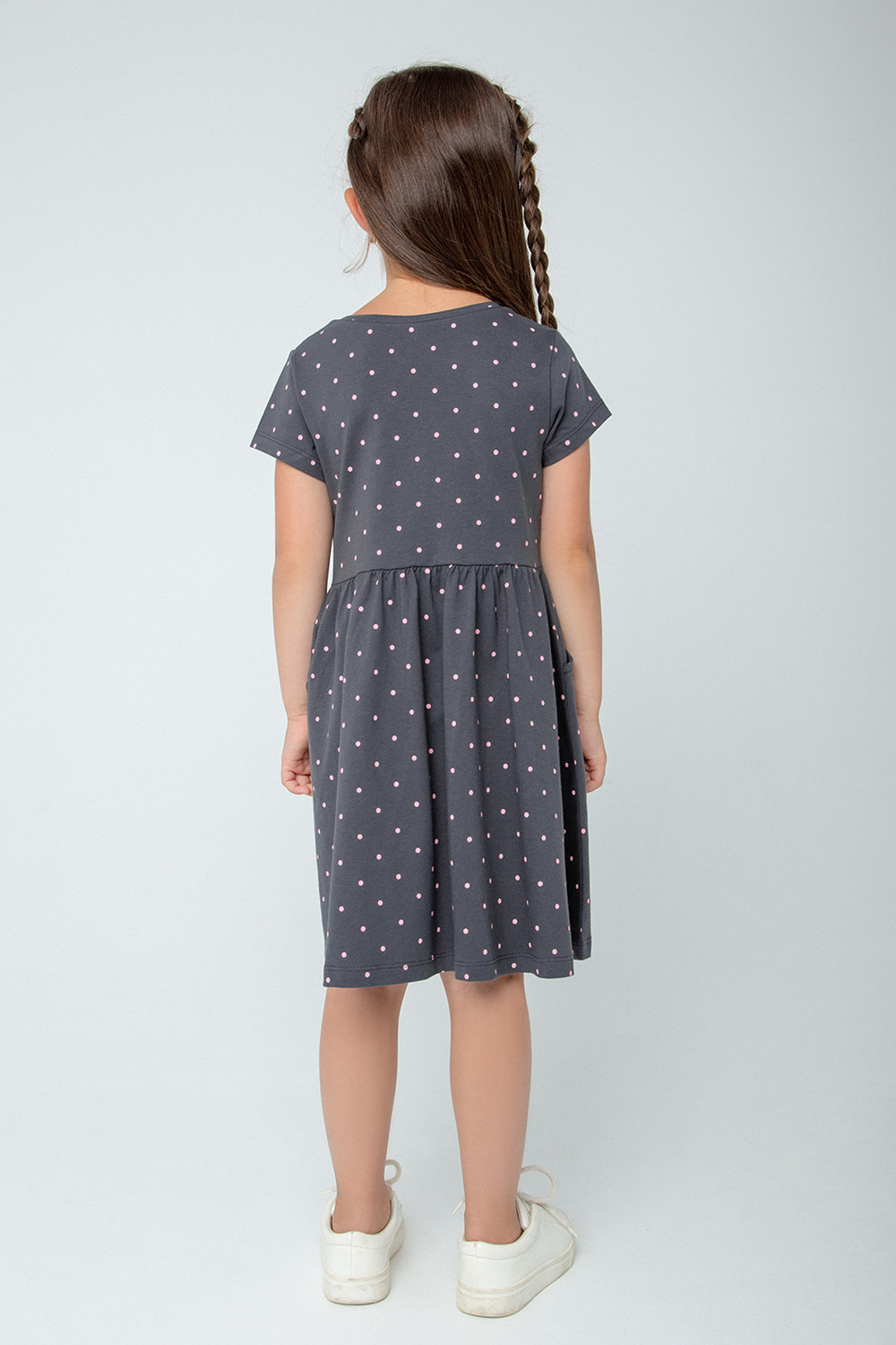 Платье для девочки, артикул: К 5754, цвет: темно-серый, фото 3