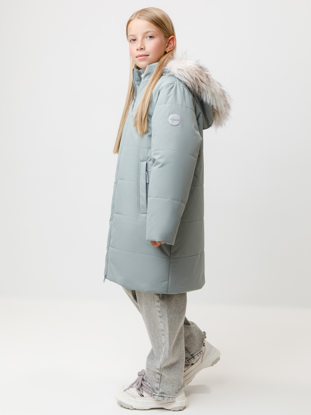 Пальто для девочки, артикул: ВК 38110/2 УЗГ, цвет: зеленый, фото 3