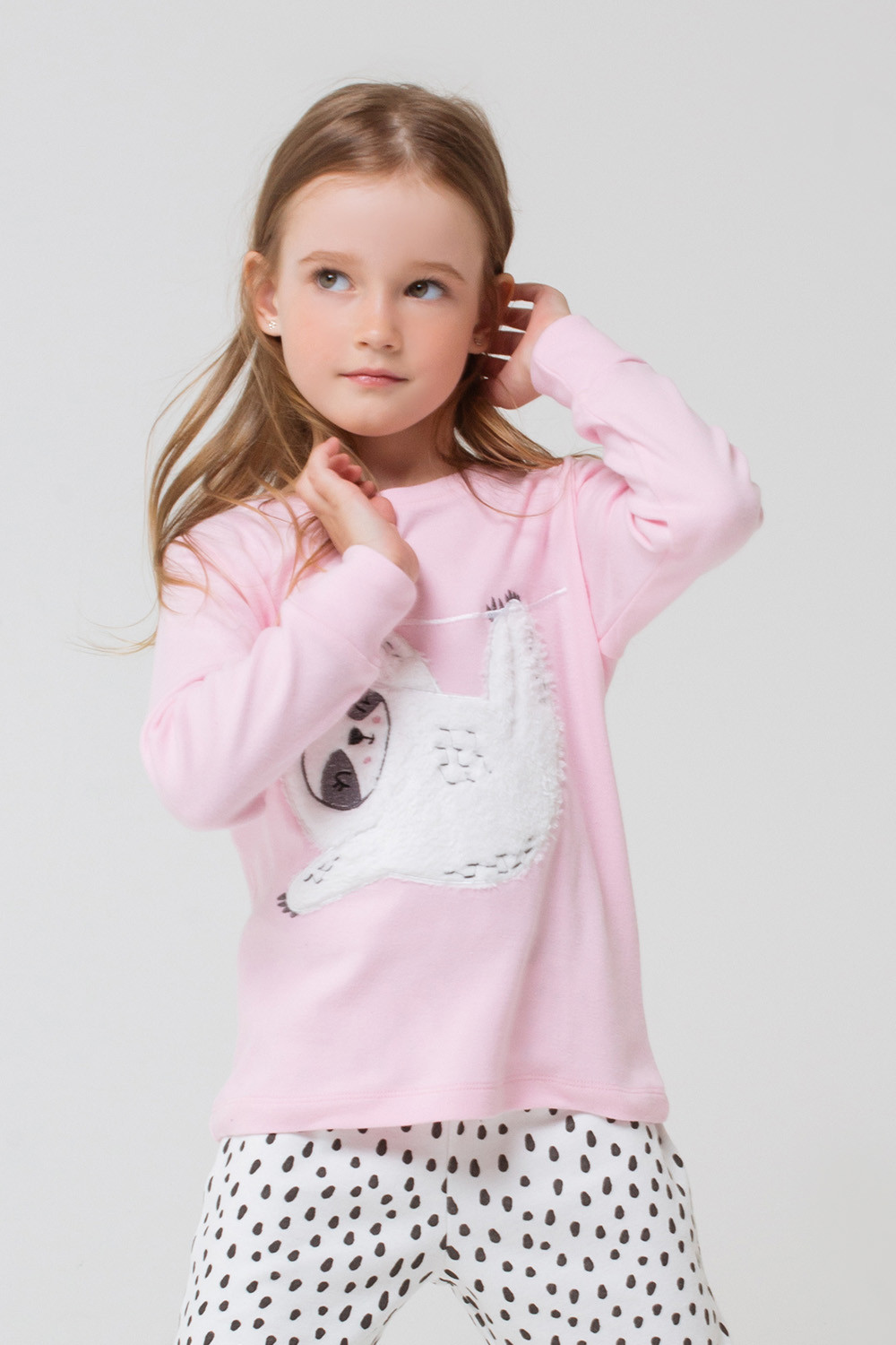 Пижама для девочки, артикул: К 1542, цвет: розовый, фото 3