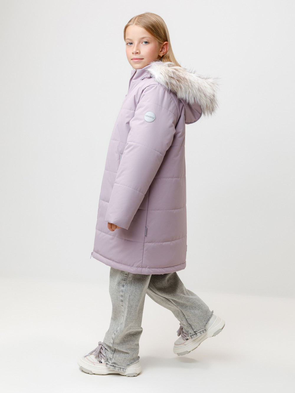 Пальто для девочки, артикул: ВК 38110/3 УЗГ, цвет: розовый, фото 3