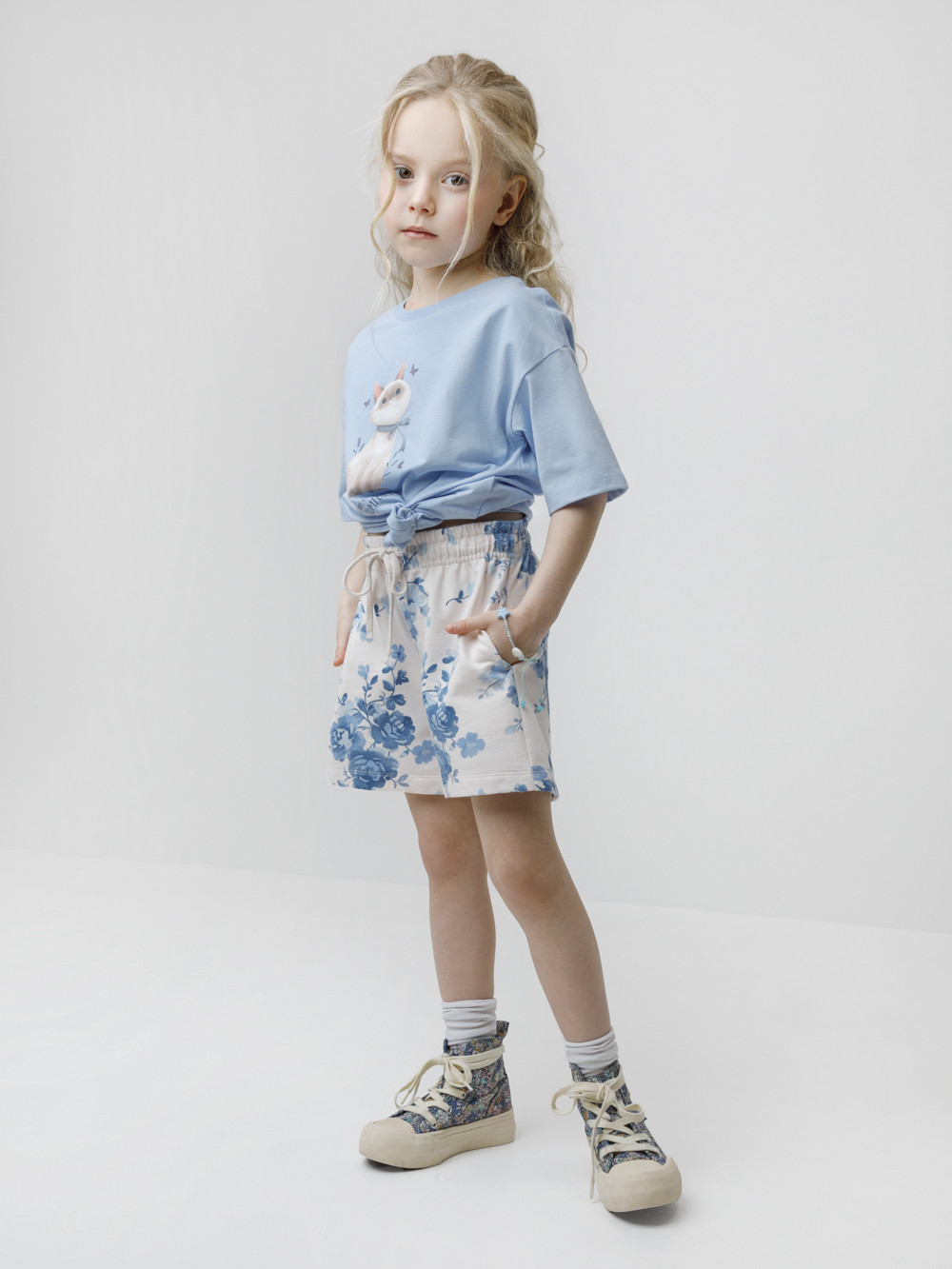 Футболка для девочки, артикул: КР 302992, цвет: голубой, фото 4