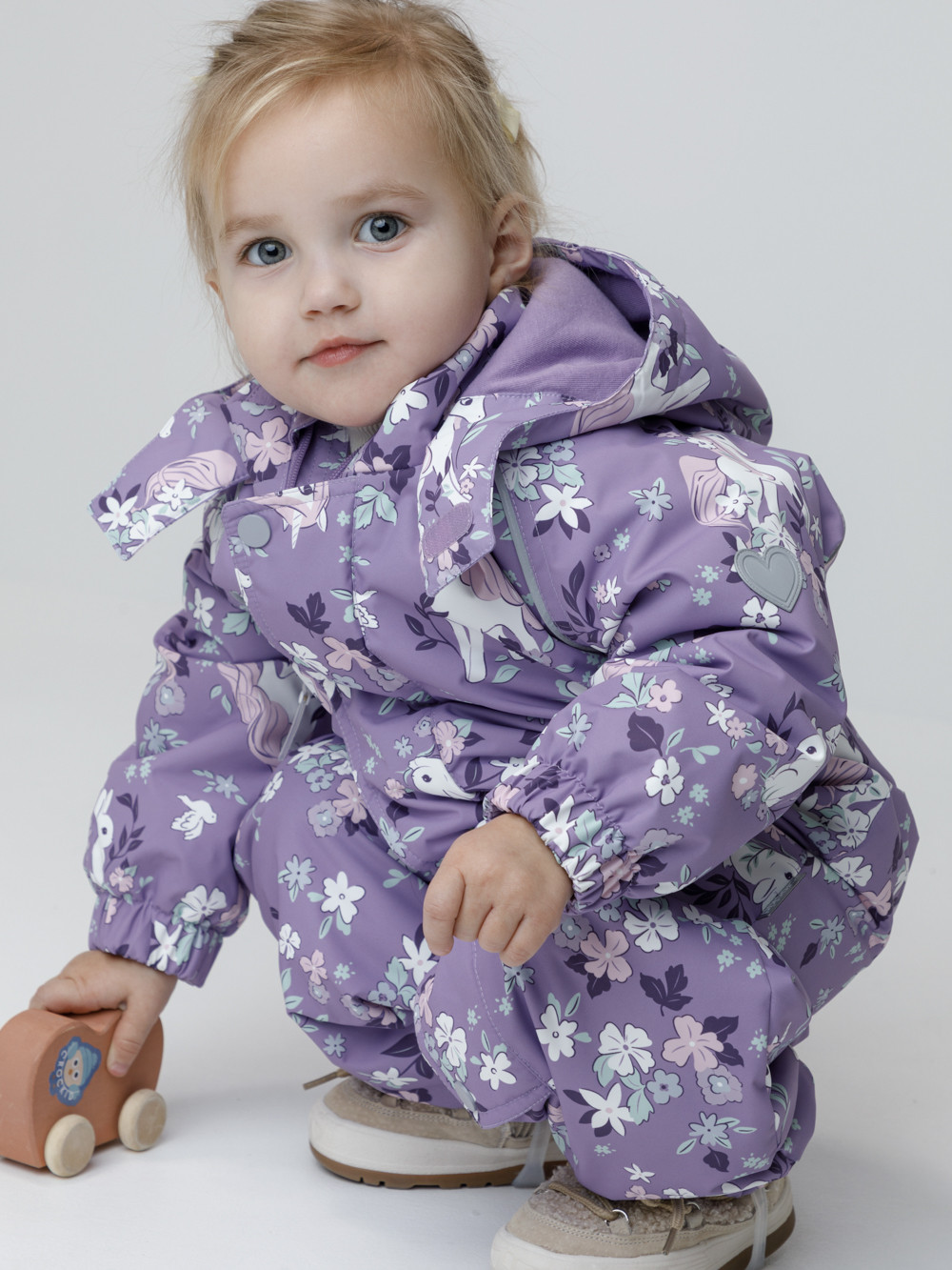 Комбинезоны утепленные для девочки, артикул: ВК 60085/н/73 Ал, цвет: фиолетовый, фото 4