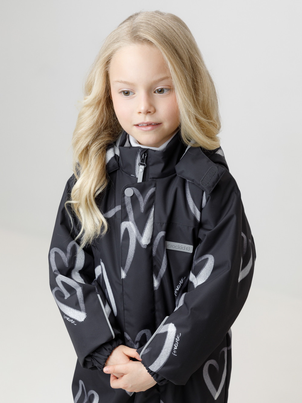 Комбинезоны утепленные для девочки, артикул: ВК 60069/н/7 УЗГ, цвет: черный3, фото 4