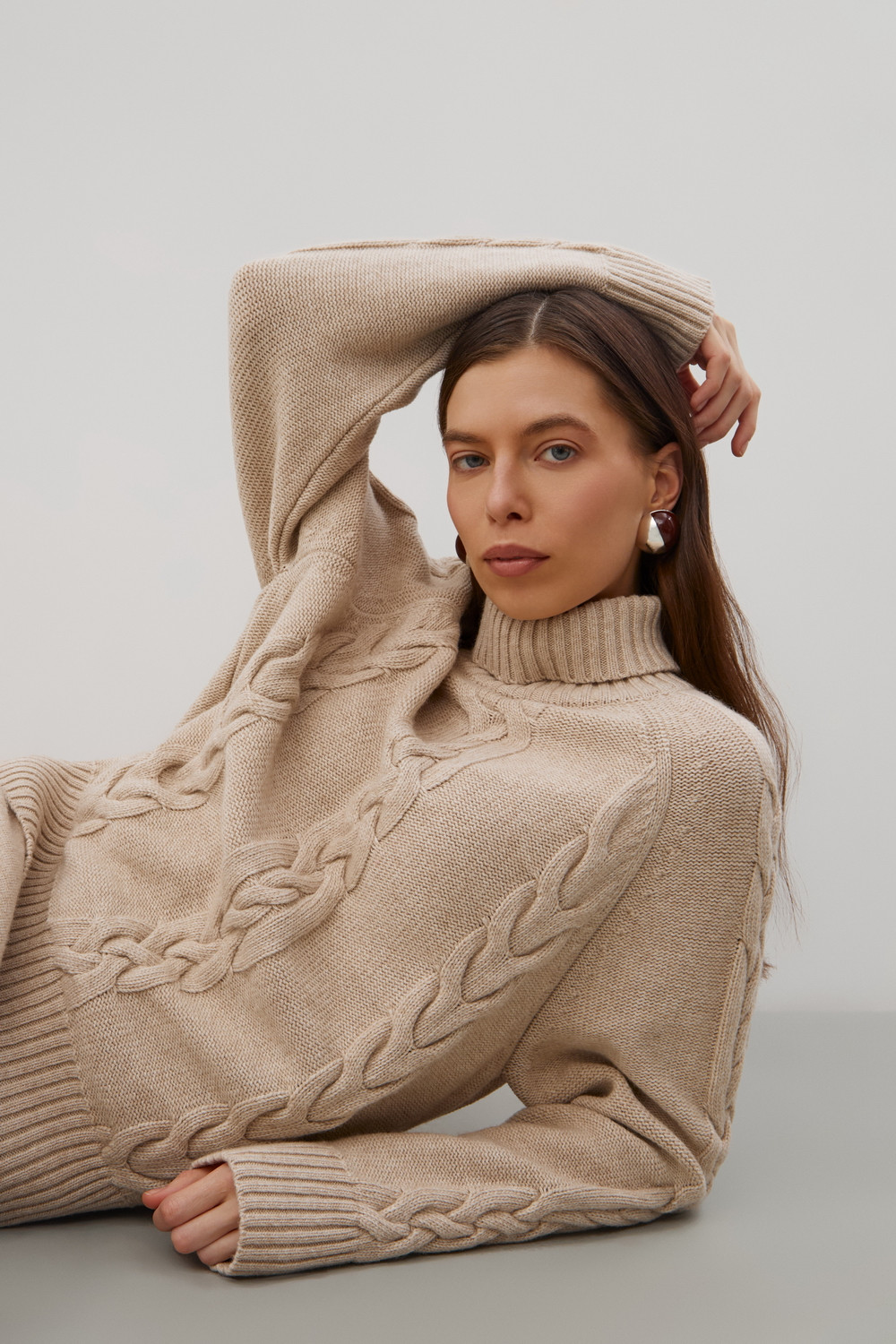 Джемперы женские для мам, артикул: ЕВ 30294/ш, цвет: бежевый, фото 4