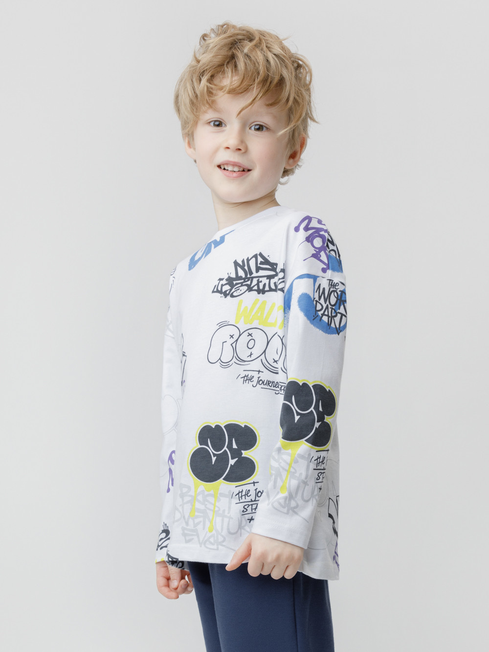Лонгсливы для мальчика, артикул: КР 302273, цвет: белый, фото 4