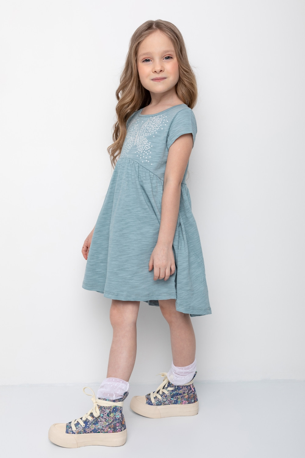 Платье для девочки, артикул: К 5732, цвет: голубой, фото 4