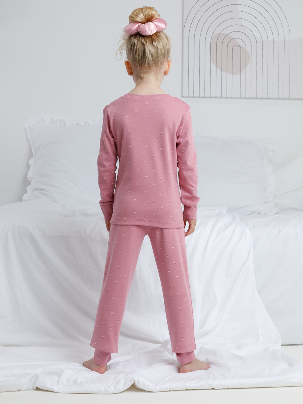 Пижама для девочки, артикул: К 1621, цвет: розовый, фото 4