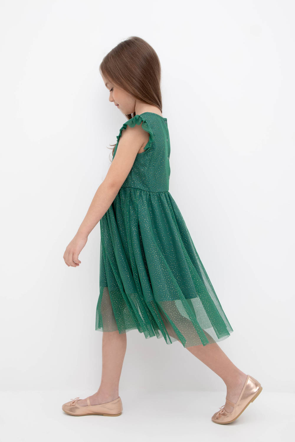 Платье для девочки, артикул: К 5528/4, цвет: зеленый, фото 4