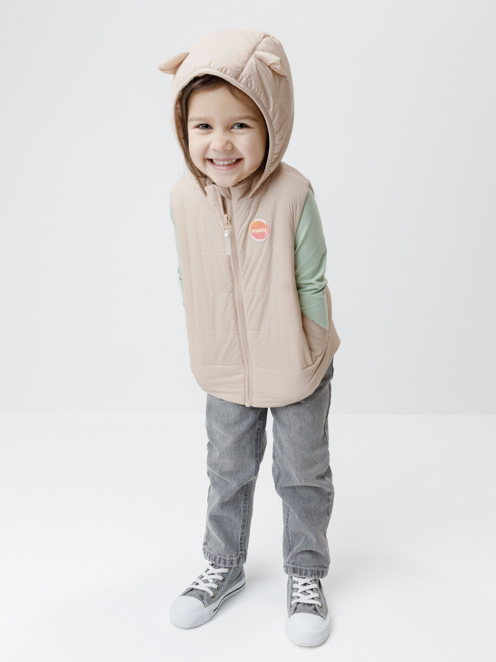 Жилет для девочки, артикул: ВК 35012/3 ГР, цвет: бежевый, фото 4