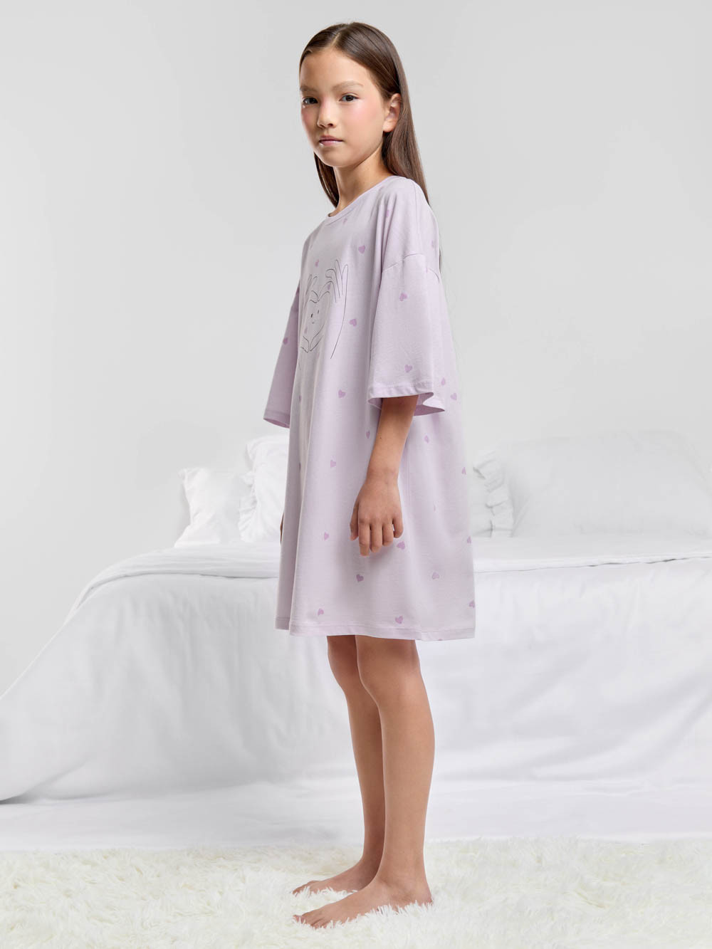 Ночная сорочка для девочки, артикул: МП 1199, цвет: фиолетовый, фото 4