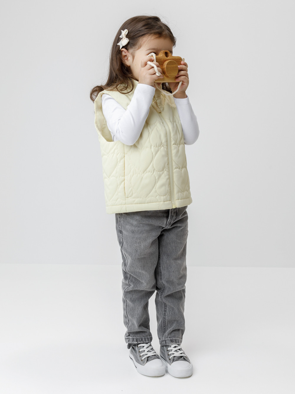Жилет для девочки, артикул: ВК 35020/2 ГР, цвет: желтый, фото 4