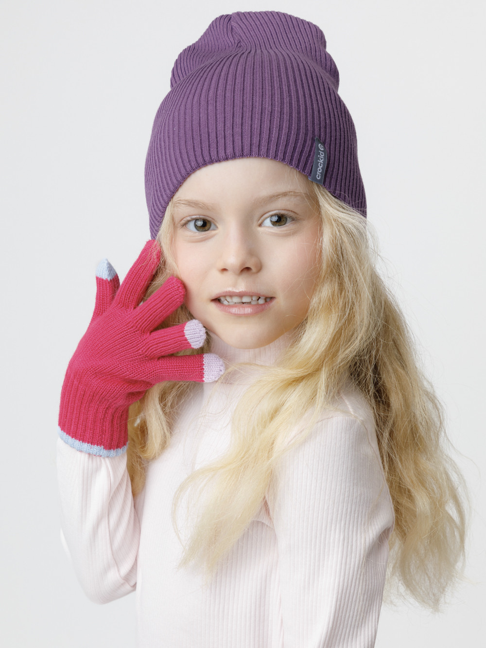 Шапка для девочки, артикул: КВ 20429, цвет: светло-розовый, фото 4