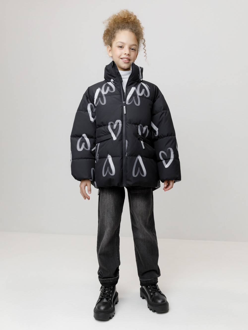 Куртка для девочки, артикул: ВК 32194/н/1 ГР, цвет: черный3, фото 4