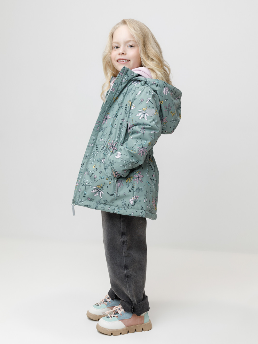 Куртка для девочки, артикул: ВК 32143/н/1 УЗГ, цвет: зеленый, фото 4