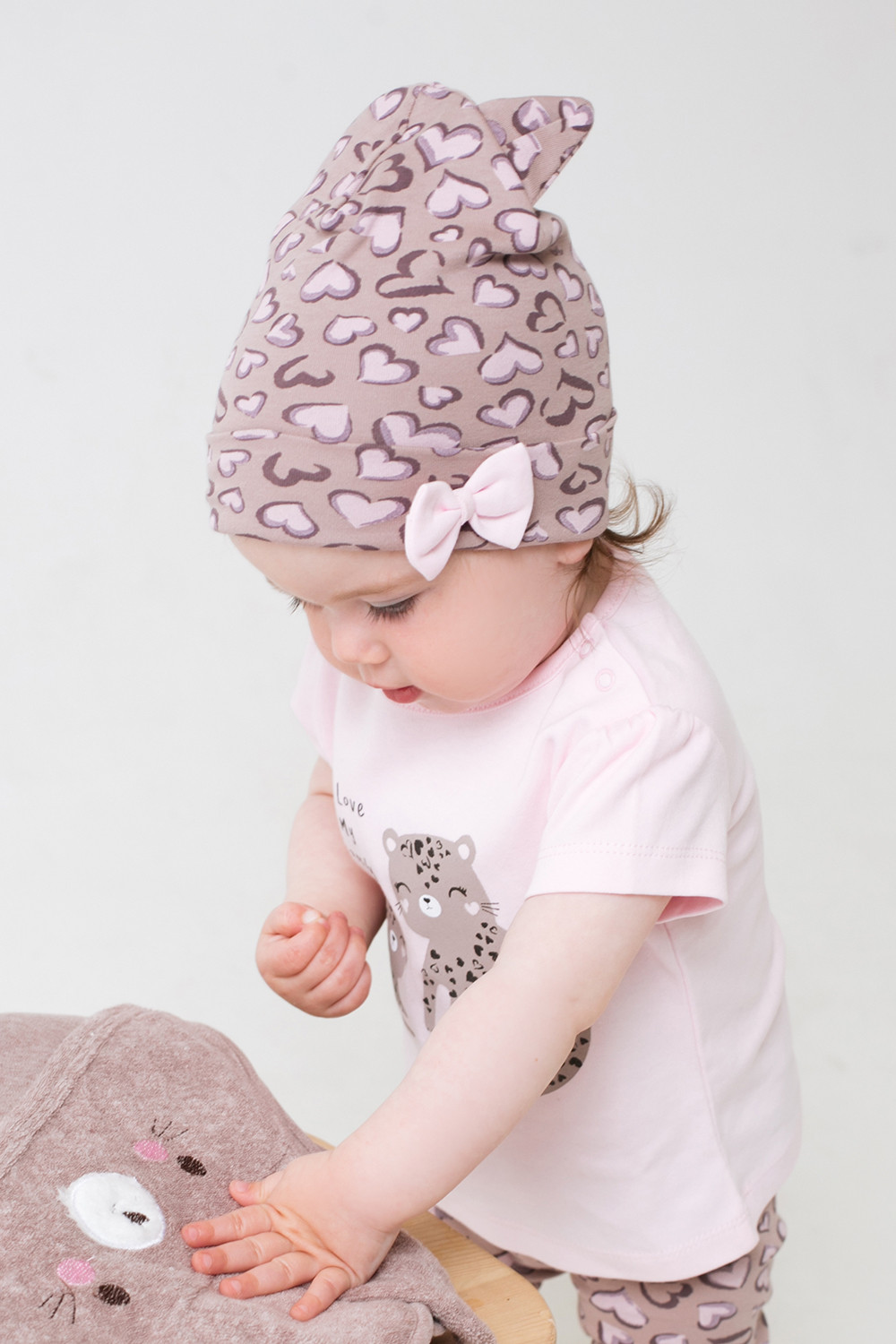 Шапочка ясельная для новорожденных, артикул: К 8143, цвет: бежевый, фото 4