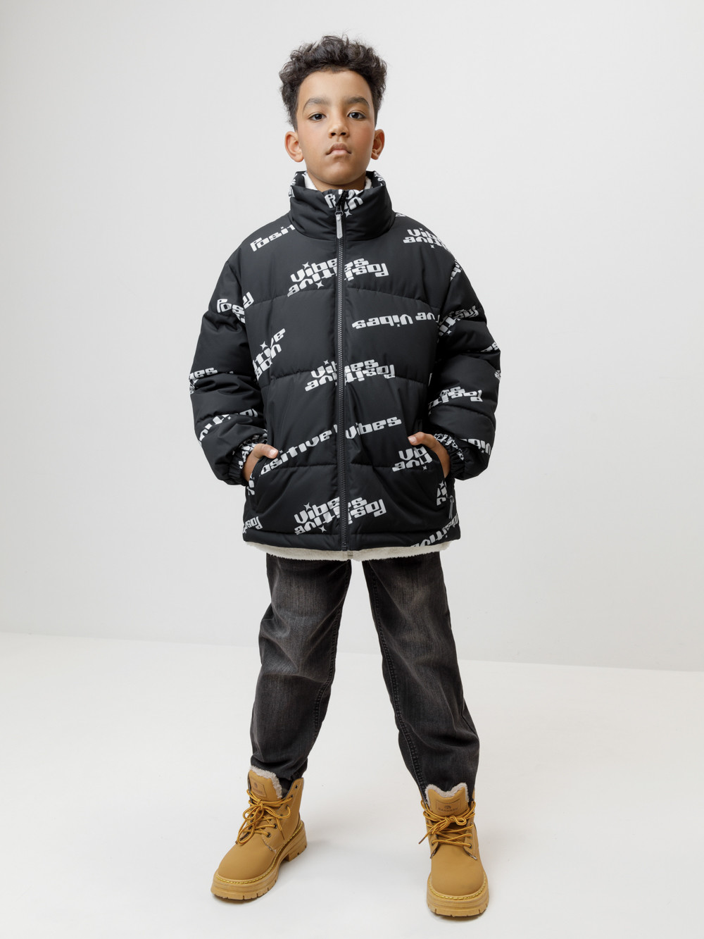 Куртки для мальчика, артикул: ВК 30166/н/1 ГР, цвет: черный3, фото 4