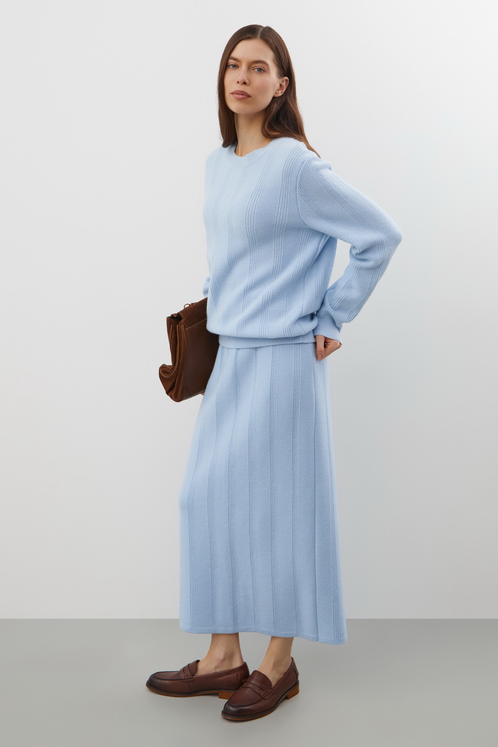 Юбки женские для мам, артикул: ЕВ 751/ш, цвет: голубой, фото 4