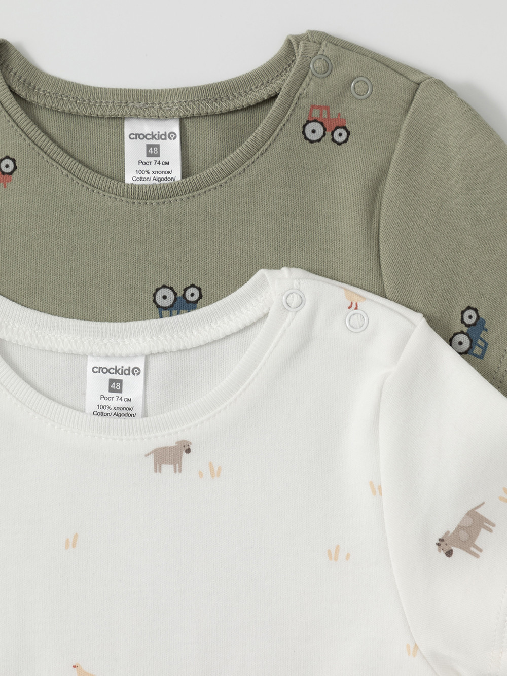Футболка для новорожденных, артикул: К 301156-2уп, цвет: хаки, фото 4