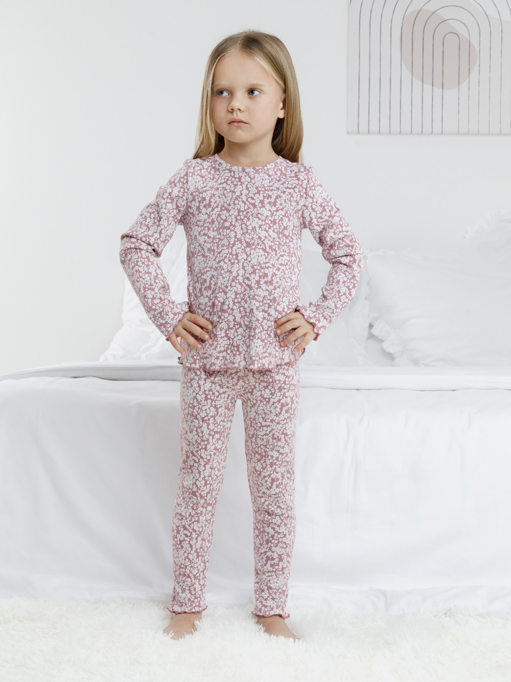 Пижама для девочки, артикул: К 1618, цвет: розовый, фото 4