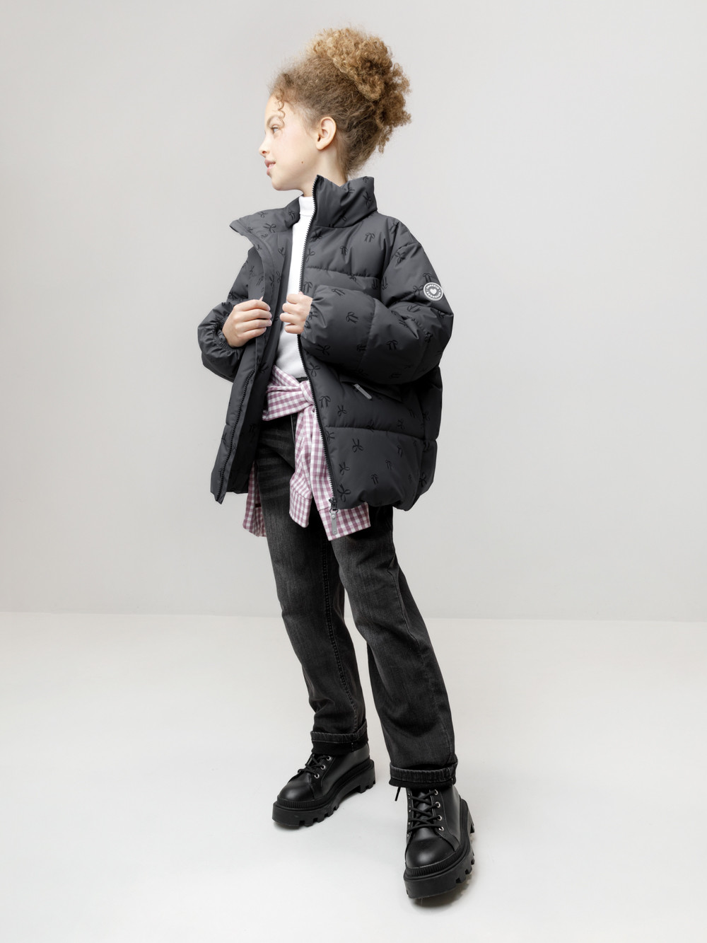 Куртка для девочки, артикул: ВК 32194/н/3 ГР, цвет: темно-серый, фото 4