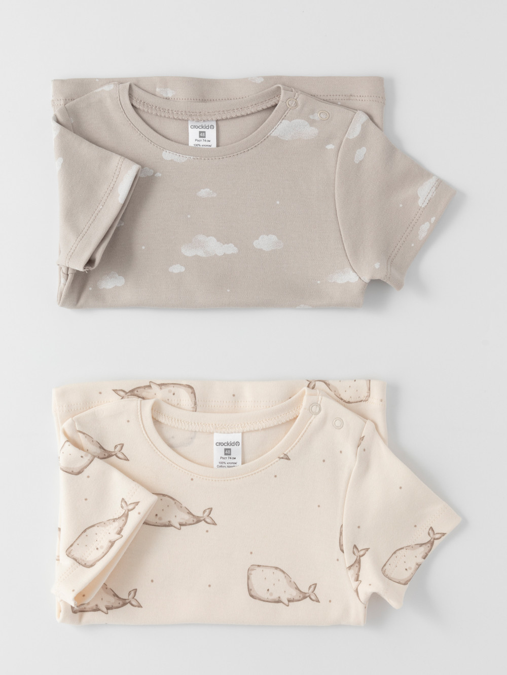 Футболка для новорожденных, артикул: К 301156-2уп, цвет: светло-бежевый, фото 4