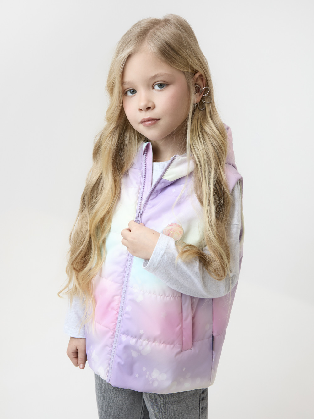 Жилет для девочки, артикул: ВК 35019/н/1 ГР (98-128), цвет: мульти, фото 4