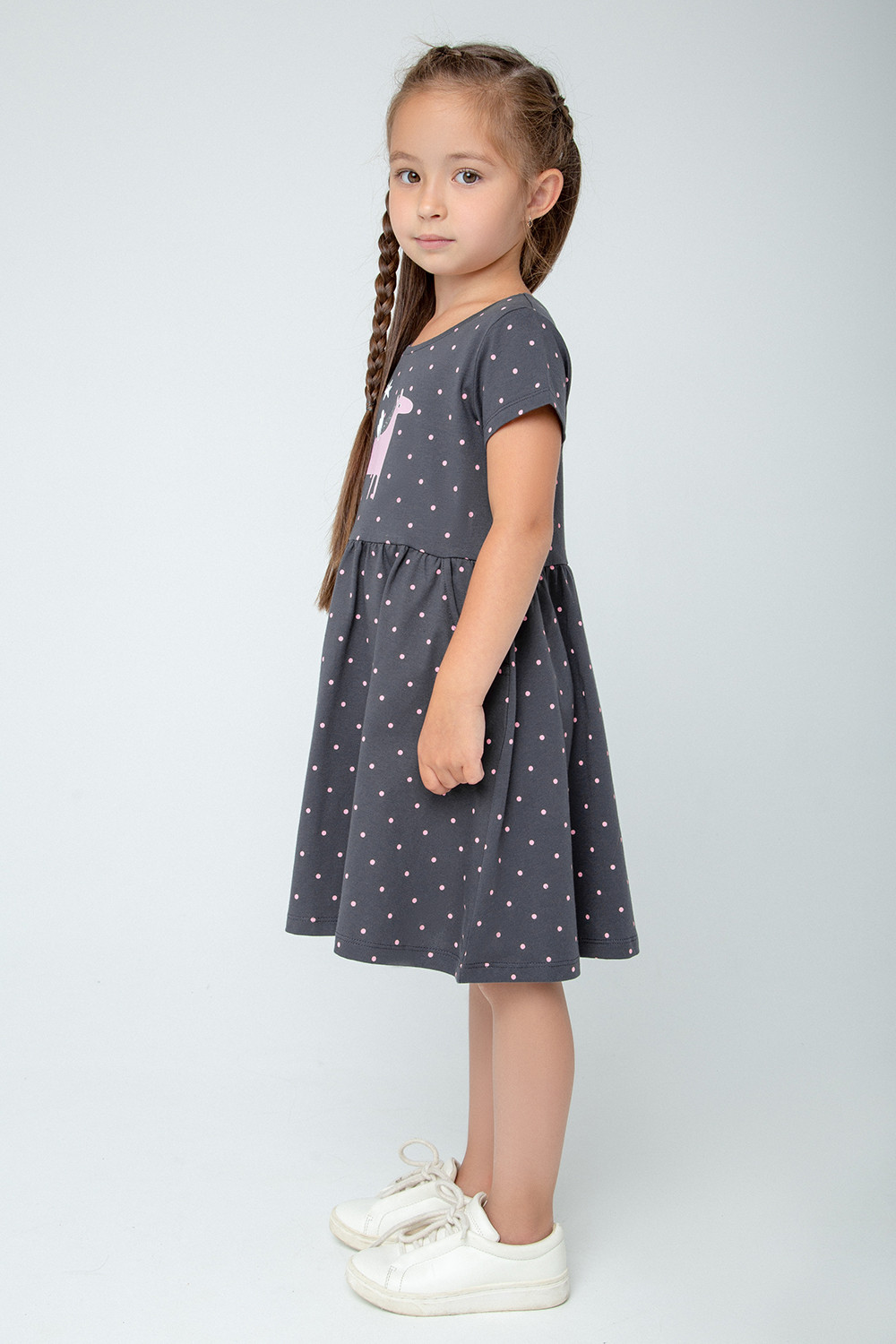 Платье для девочки, артикул: К 5754, цвет: темно-серый, фото 4
