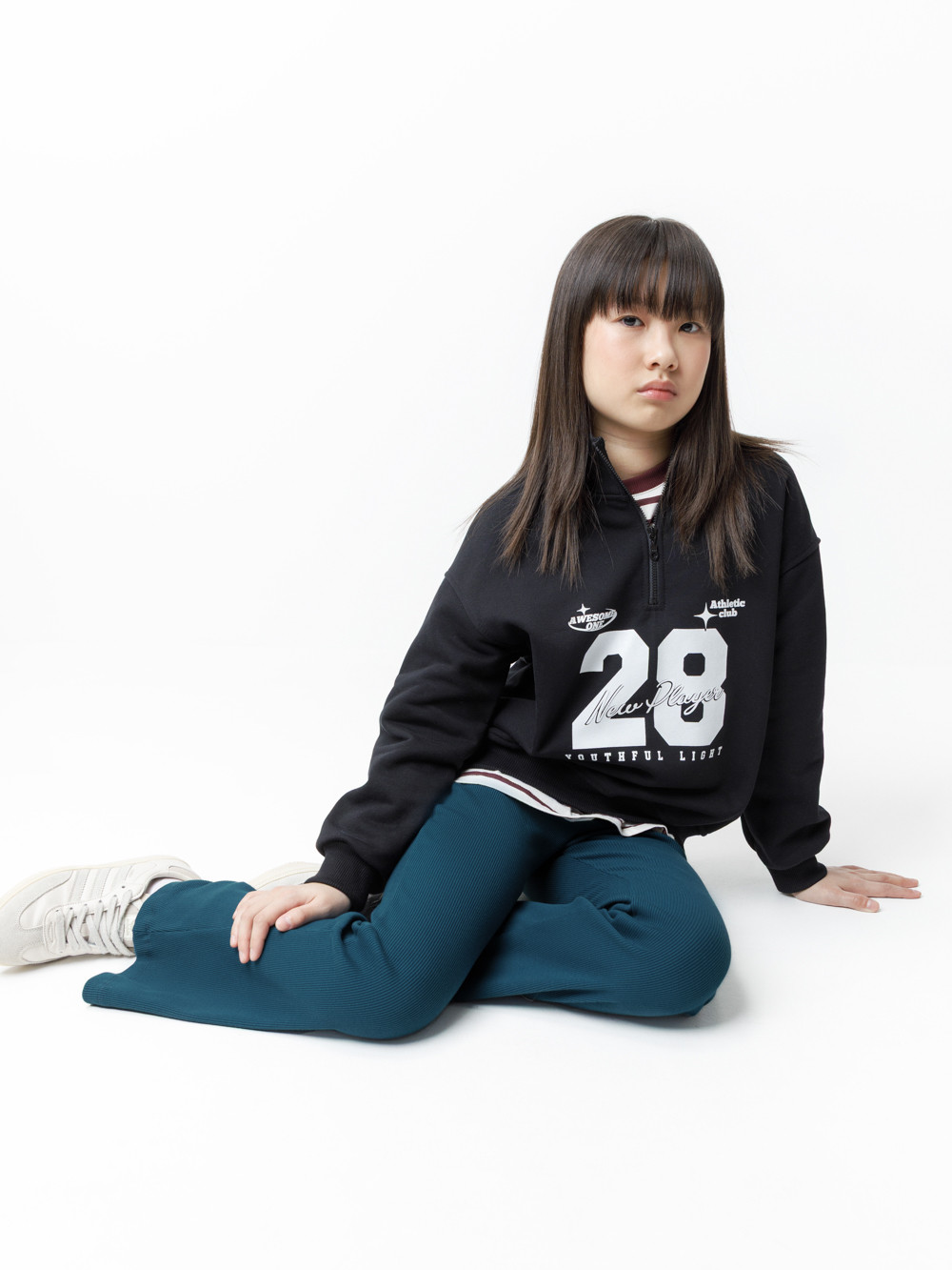 Брюки для девочки, артикул: МП 400968, цвет: зеленый, фото 4