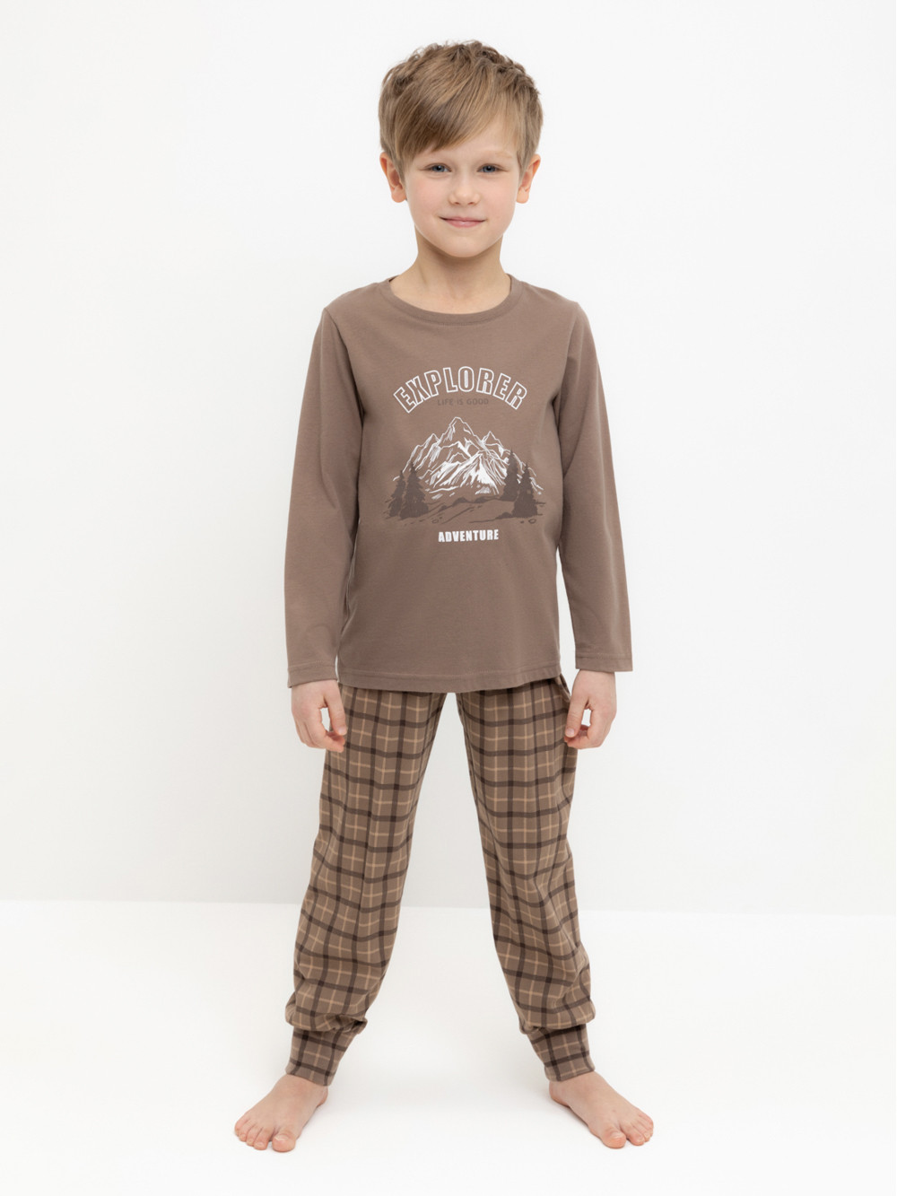 Пижама для мальчика, артикул: К 1606, цвет: коричневый, фото 4
