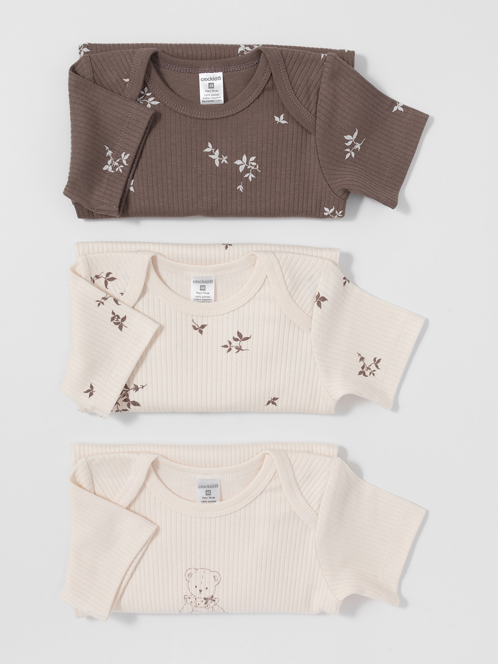 Боди для новорожденных, артикул: МП 6525-3уп, цвет: кофейный, фото 5