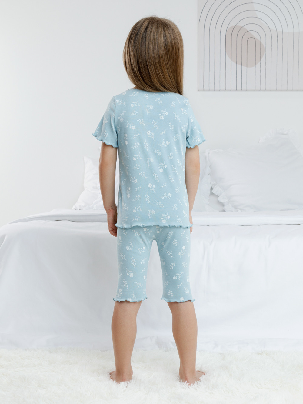 Пижама для девочки, артикул: К 1632, цвет: голубой, фото 5