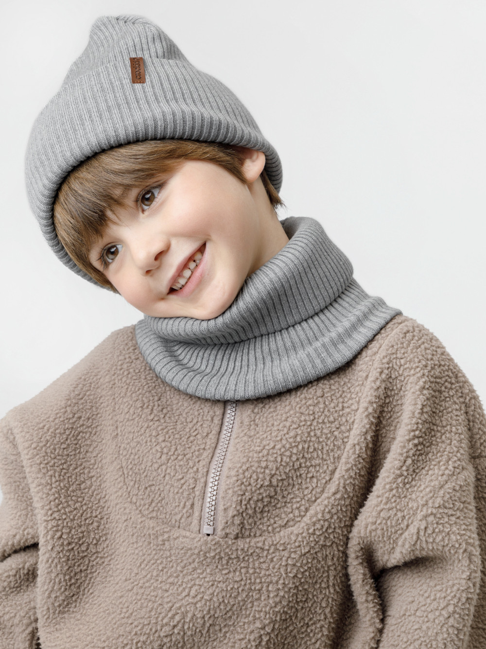 Комплект вязаный для мальчика, артикул: КВ 22019, цвет: серый, фото 5