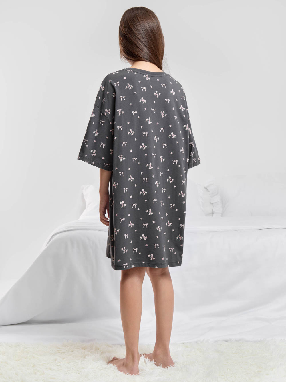 Ночная сорочка для девочки, артикул: МП 1199, цвет: серый, фото 5