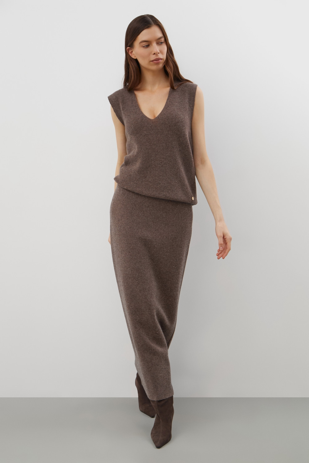 Юбки женские для мам, артикул: ЕВ 745/ш, цвет: коричневый, фото 5