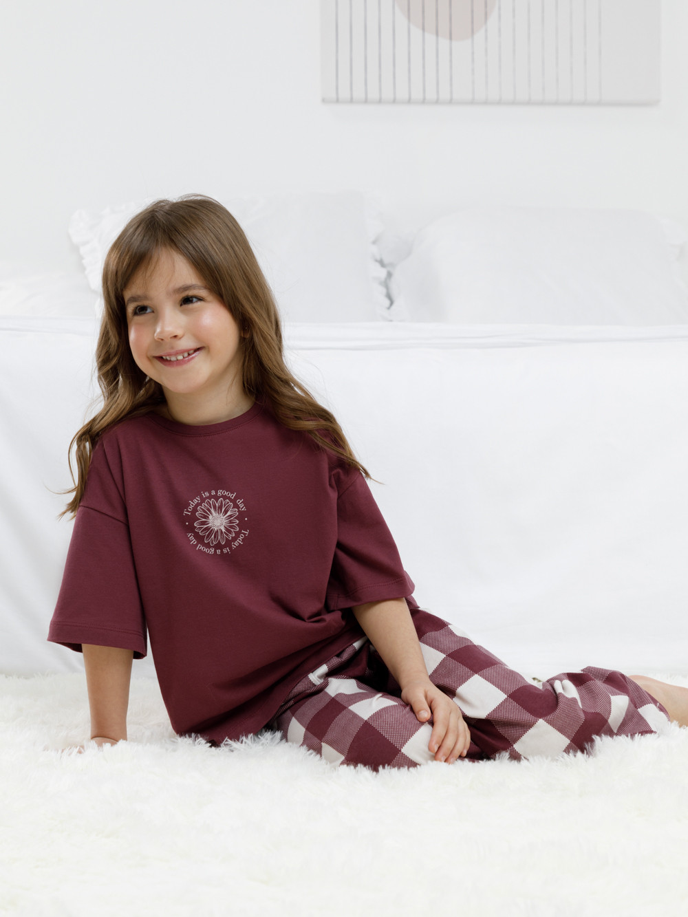 Пижама для девочки, артикул: МП 1657, цвет: коричневый, фото 5