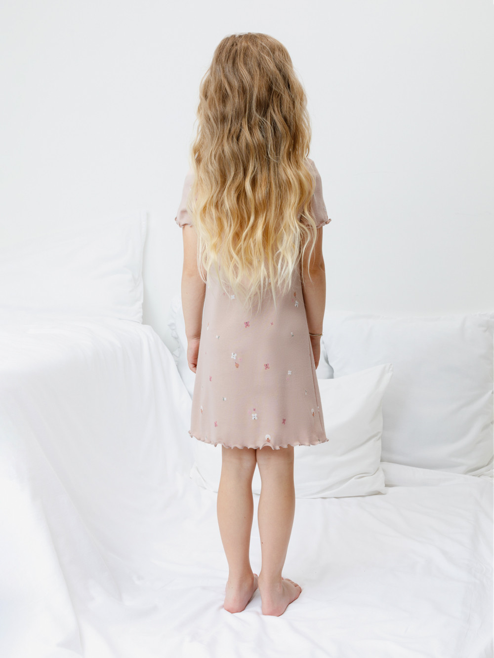 Ночная сорочка для девочки, артикул: К 1180, цвет: бежевый, фото 5