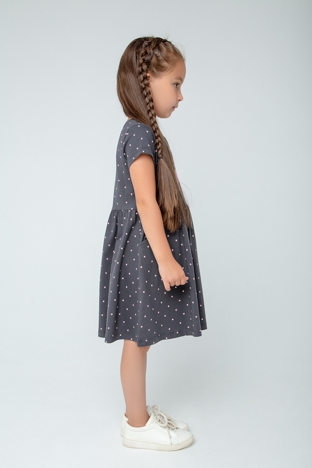 Платье для девочки, артикул: К 5754, цвет: темно-серый, фото 5