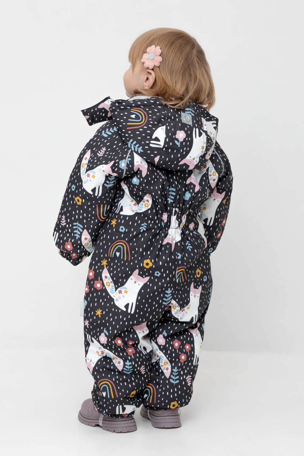 Комбинезоны утепленные для девочки, артикул: ВКП 60032/н/29 Ал, цвет: темно-серый, фото 5