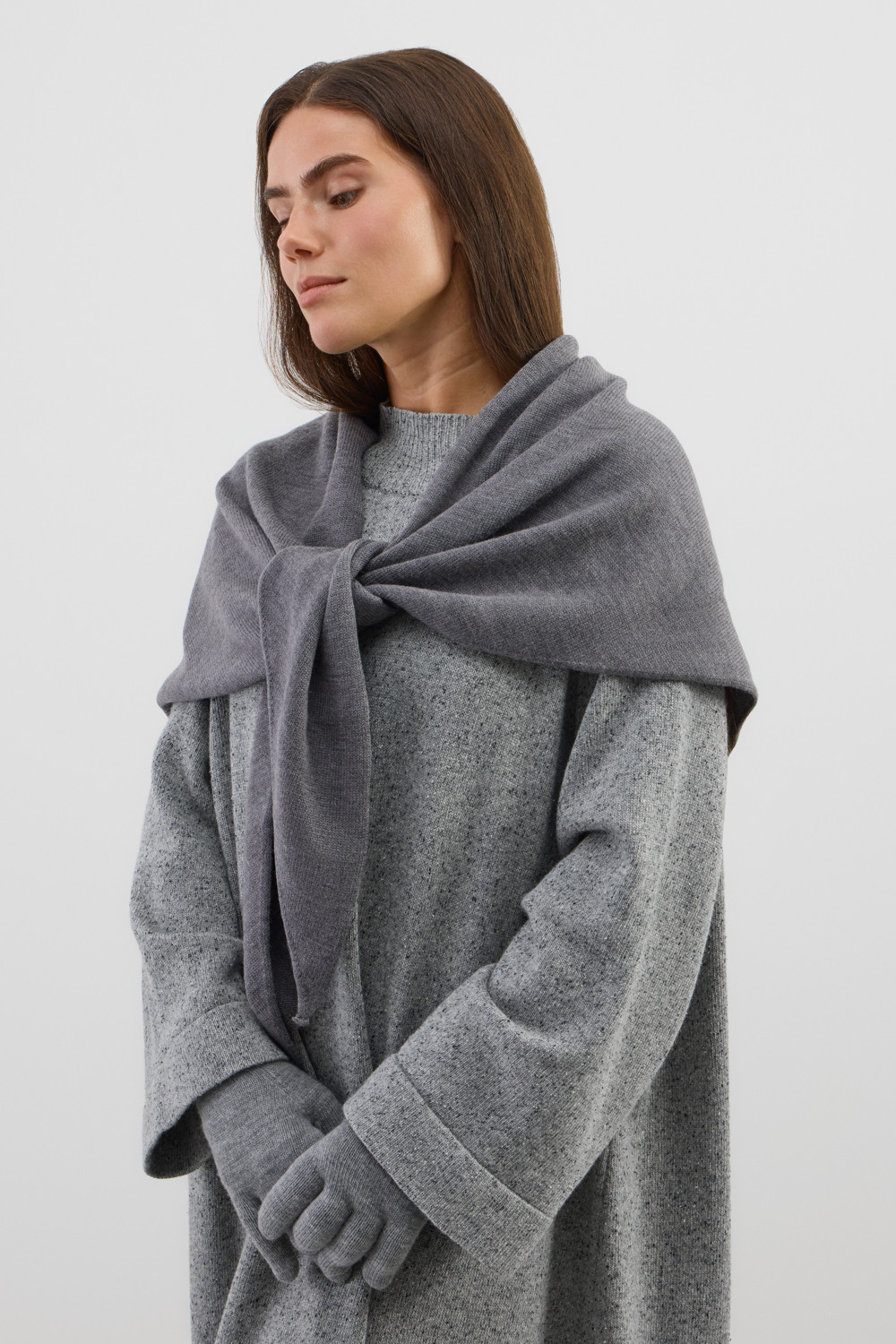 Шарфы женские для мам, артикул: ЕВ 15019/ш, цвет: серый, фото 5